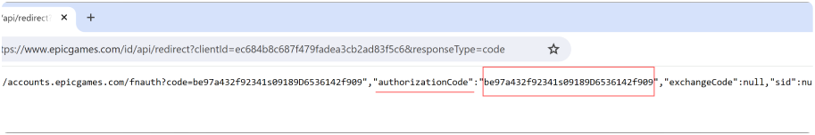 Epic games authorization code